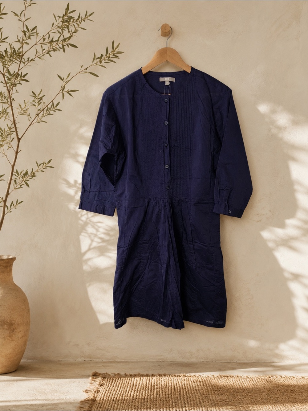 Uniqlo Navy Blue 3/4 Sleeve Dress